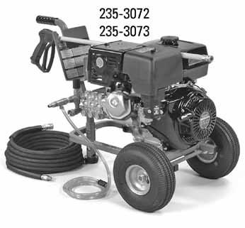 Pressure Washers Commercial Duty, Cold Water, Gasoline-Powered Pressure Washers (Portable) (various on components) 235-3076 Hand-held with easy-grip handle with convenient hose rack for ease in