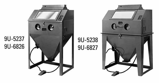 Blasting Equipment 2633238 Blast Cabinets Warranty: Manufacturer s Five Years against defects in materials and workmanship Part Number Description 9U-5237 Blast Cabinet 9U-5238 Blast Cabinet 9U-6827