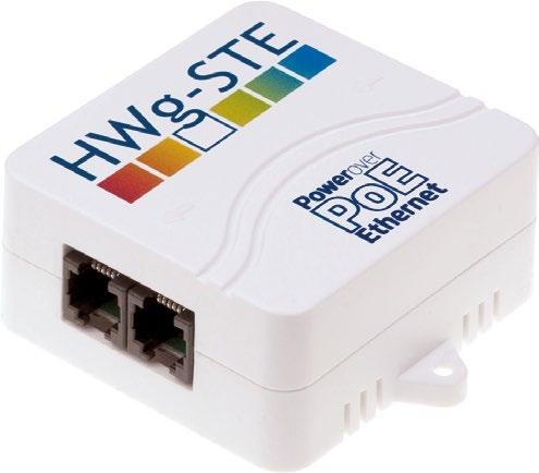HWg-STE PoE Ethernet temperature and humidity sensor powered over the LAN. HWg-STE PoE supports up to connected over. Whenever a value is out of the specified range, an e-mail notification is sent.