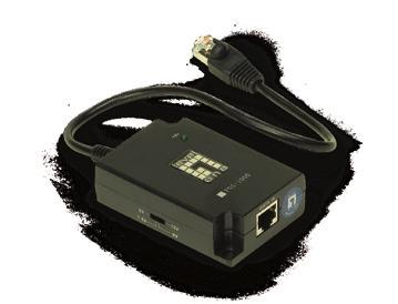 Only a standard CAT5 cable (max 300 ) is required to carry both data and power to each device.