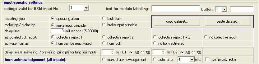 In the next part of the dialog the settings can be taken for every single message listed in the following table.
