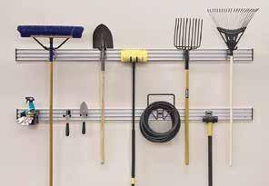 GARAGE ACCESSORIES Lawn/Garden Kit Includes: 4 heavy duty garden tool hooks; 1 hose hook; 2 heavy duty utility