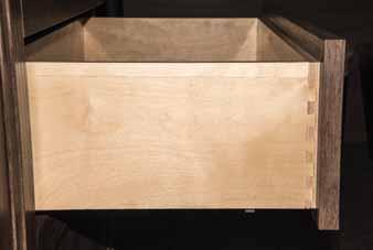 DRAWERS Drawer boxes are constructed with high quality Russian Baltic Birch, using dovetail joints for strength.
