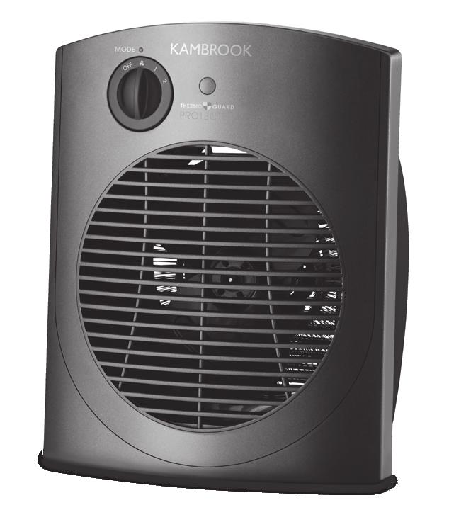 Your Kambrook Upright Fan Heater 1. 2 heat settings and fan only setting control 2. Variable thermostat control (KFH610 & KFH660 models only) 3. Swing switch to set oscillation (KFH660 only) 4.