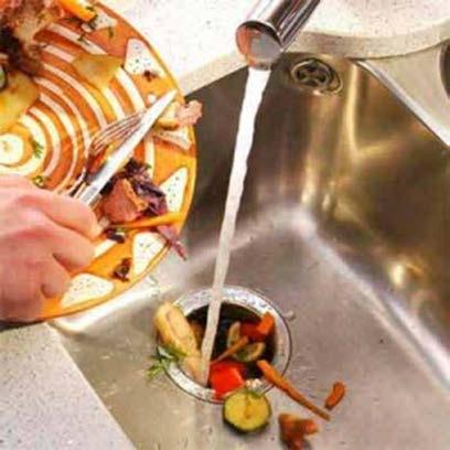You should hear a loud sound, that is the garbage disposal working to chop up the food waste.