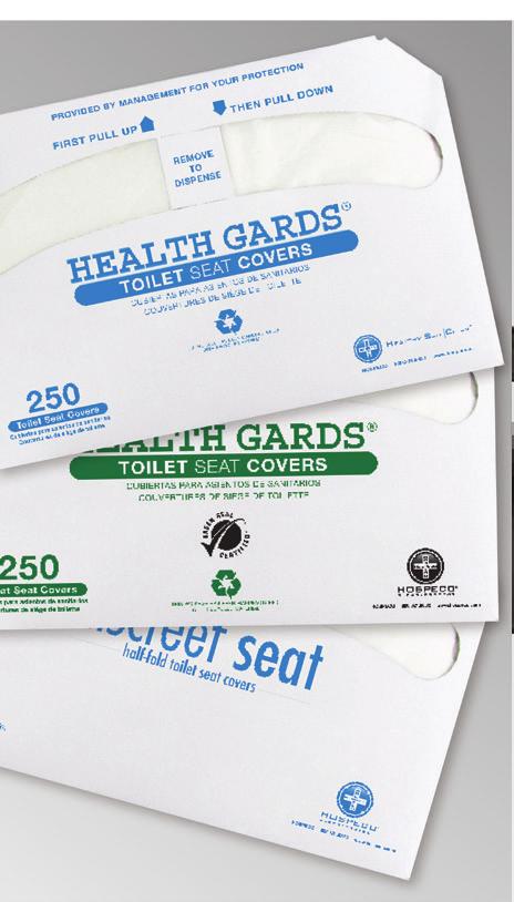 Washroom: Toilet Seat Covers & Dispensers Value Toilet Seat Covers Health Gards Green A green alternative in half-fold seat covers that is made with 100% recycled materials and is environmentally