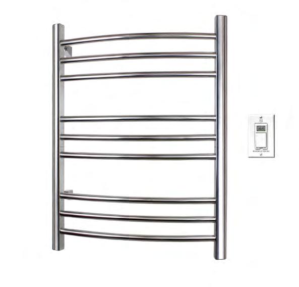 Riviera Towel Warmer WarmlyYours Riviera Towel Warmer is manufactured with superior-quality stainless steel and is available in both a polished or brushed finish both finishes providing maximum