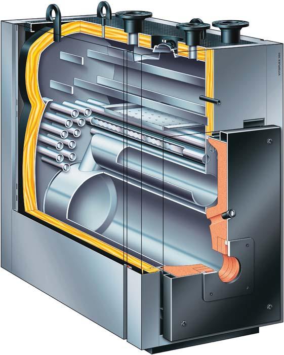 The output range of the Vitoplex LS meets the requirements of steam technology in businesses such as laundries. This is where the requirement for low steam pressures is predominant.