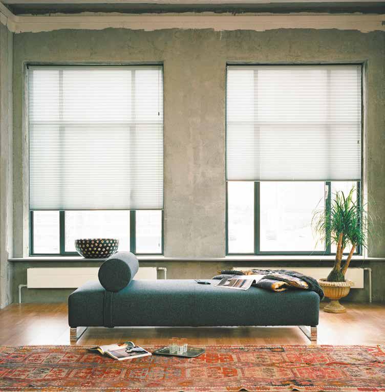 Pleated blinds provide convenience. The pleated blind can be angled to any desired position to provide the right amount of light in a room.