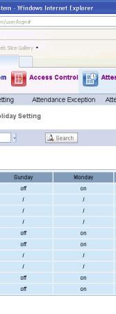 Setting, enter to the week holiday setting page, shown as following: