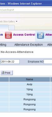 Figure17 3 Edit a No Access Attendance Enrollment Example: Reset a staff member s enrollment information, such as enroll time.