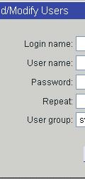 User is including login name, password, user group, user names and other information.