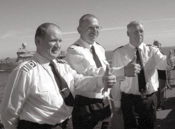 1999-06-14 fregata Žemaitis grįžo į Klaipėdą iš tarptautinių pratybų (BALTOPS 99). Kartu grįžo ir ltn.