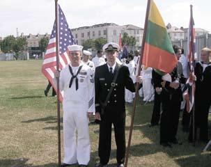 Kuršis įgula dalyvavo Trafalgaro mūšio jubiliejaus minėjime Jungtinėje Karalystėje JAV karių, žuvusių Lietuvoje, minėjimo ceremonija Macikuose 2005-10-09/14 Latvijos teritoriniuose vandenyse ir