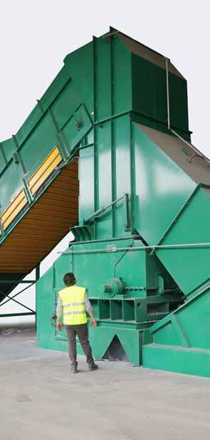 ALLOWS HIGH DENSITY, COATED, FIBROUS MATERIALS TO BE PRE-CONDITIONED. ALLOWS APPROPRIATE MIXING OF DIFFERENT QUALITIES OF WASTE AND REDUCES WEAR OF PRESS.