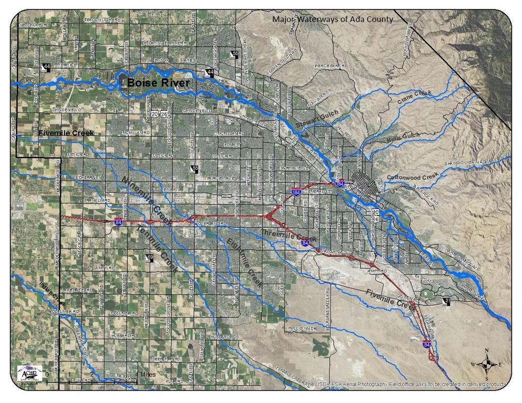 Chapter 2 GSI Process and Criteria Ada County Vicinity Map and Surface Waters FIGURE 2-1 Site map of Ada County