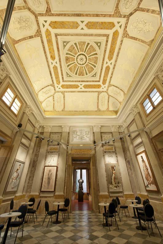 The Noble Floor On the first floor, with open balconies to the Baroque courtyard is the Noble Room, of 10-meter high, crowned with a decorated cupola with