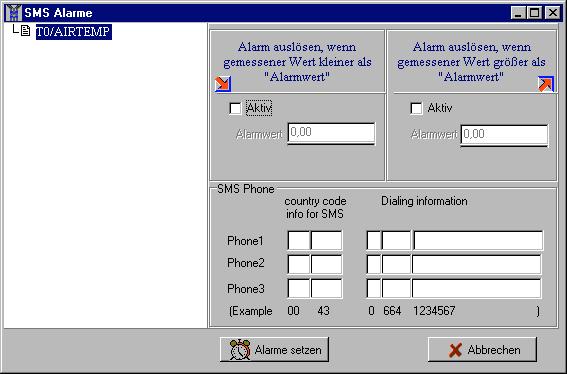 How does the SMS Alarm work An alarm is send when the situation is reached.