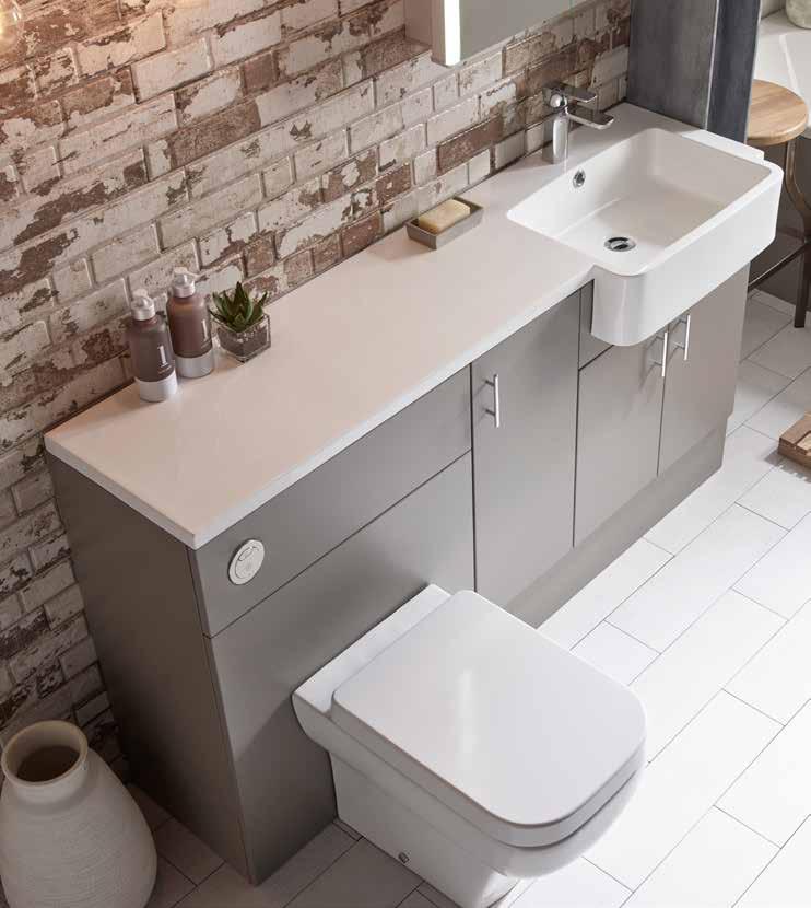 1 1414 FITTED FURNITURE When it comes to the UK bathroom, space is often at a premium.