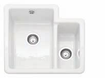 Ceramic sinks Sunbury Inset without drainer SUNBURY W 965mm Paladin Inset or undermount without drainer PAL150 W 548mm Not reversible 1 Punched tap hole 2 90mm waste outlets for basket