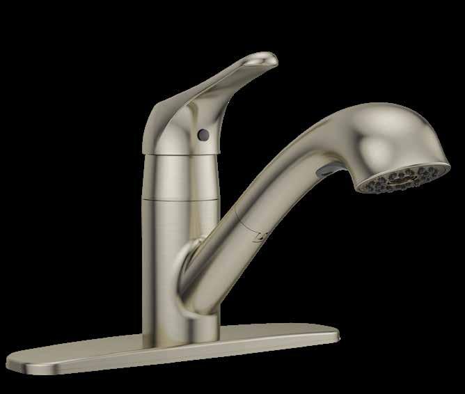 FAUCETS KITCHEN POULSEN The Poulsen pull-out kitchen faucet pairs transitional beauty with