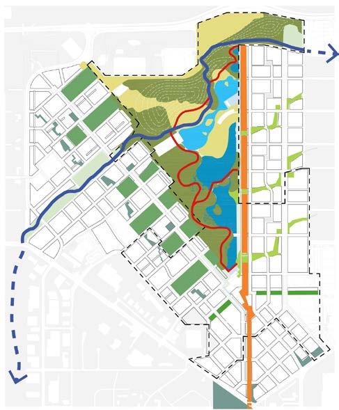 A network to Nature Access to Open Space + Amenities The Furrows Forest Prairie Skaters Pond Stormwater Lakes Rills Northern Lights Oxbow Trail