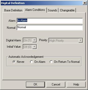 Alarm and Normal Text Strings The Alarm and Normal strings for ArchestrA alarms are defined within the Galaxy and do not need to be redefined here.