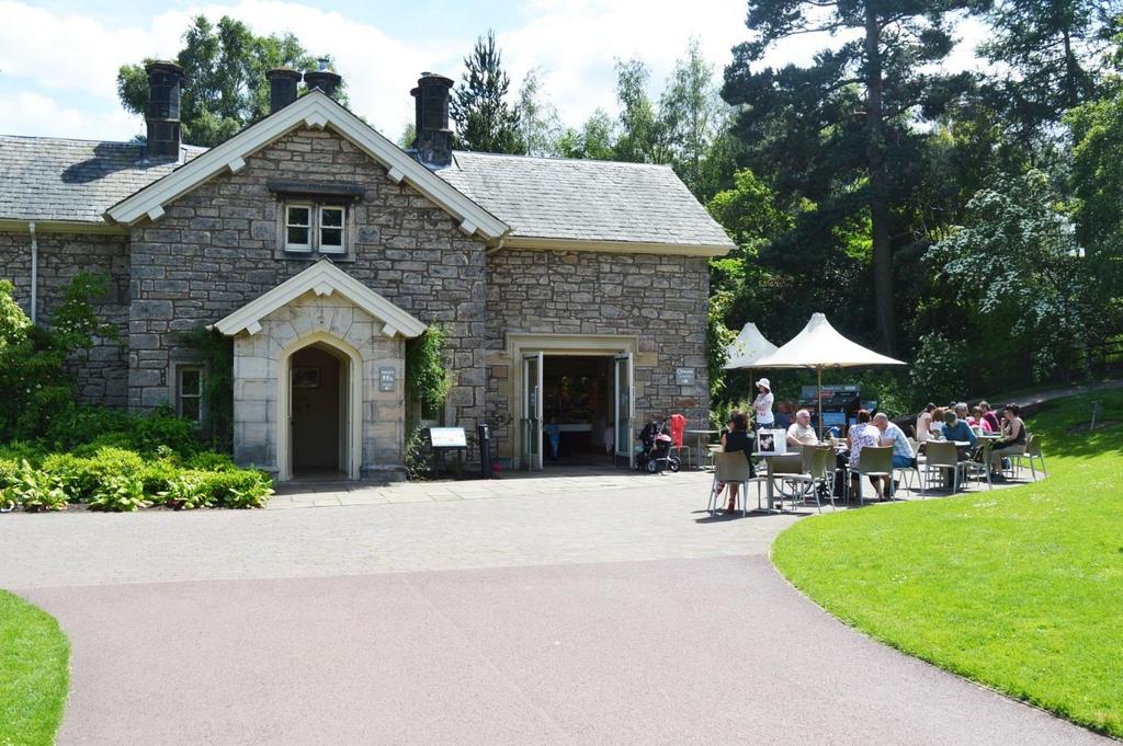 6.3 East Gate Lodge Royal Botanic Garden Edinburgh Access Statement You will find a selection of coffees, teas and snacks at the East Gate Lodge and an area where you can sit outside, which is