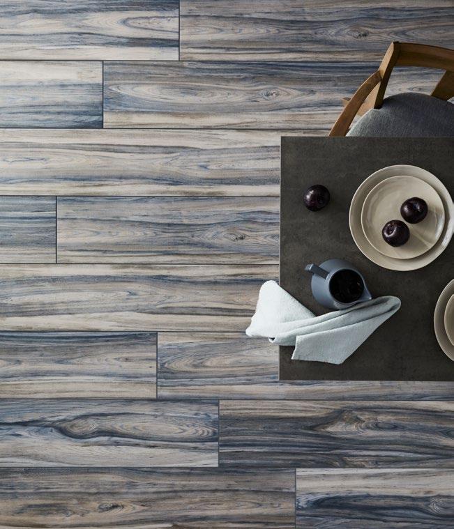 SAMBU Get the look of exotic, specialty wood from a durable porcelain tile. The Sambu Azul and Gris 9 47 in.