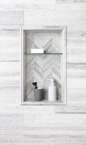 SILVER MIST The Silver Mist collection is made up of chic limestone wall and floor tiles in cool-grey tones.