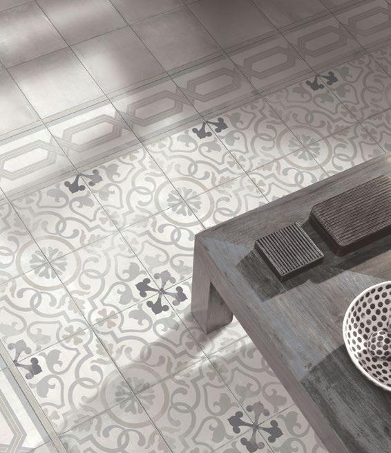 series adds interest and excitement in a timeless and popular color. Mix and match 7.5 7.5 in. Avenue and Decor tiles to create any number of looks from checkerboard to tiled borders to faux rugs.