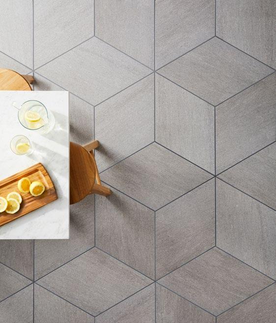 A variety of unique patterns and designs are possible due to the shape and the large format of these tiles. Each 16 28 in. tile creates a beautifully simple wall or floor on its own.