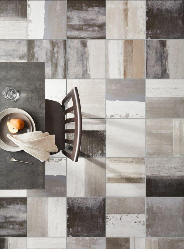 Create bold patterns and movement by arranging the 21 different faces of this tile in any number of unique ways.
