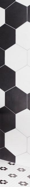 PORCELAIN HEX The Porcelain Hex 10 in. tile collection from Fired Earth Ceramics offers perfect sizing for an impressive look in any space.