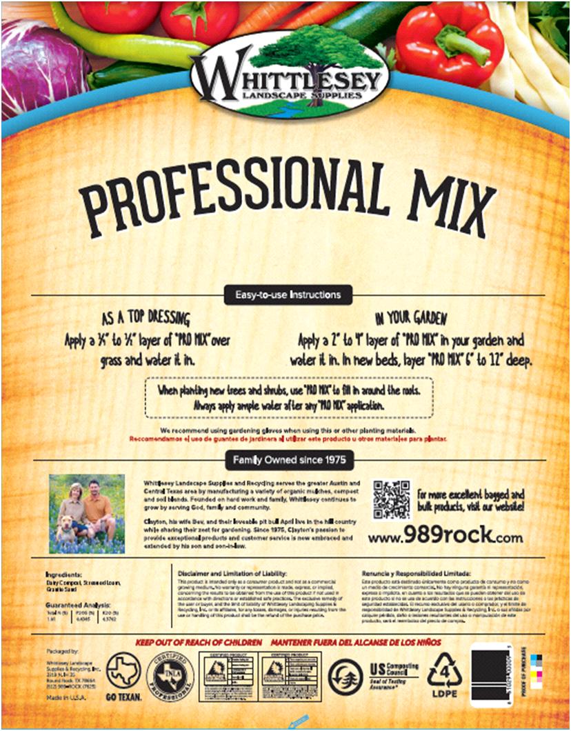 Why Professional Mix: All great yards and gardens start with the right soil! Let Professional Mix help you succeed, no matter where you are in your landscape.