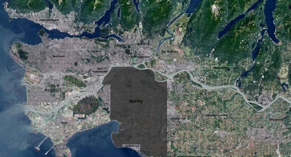 Surrey in the Metro Vancouver Region Regional Growth Strategy identifies Surrey as a major provider of housing & jobs for a growing region land available for new urban neighbourhoods relatively
