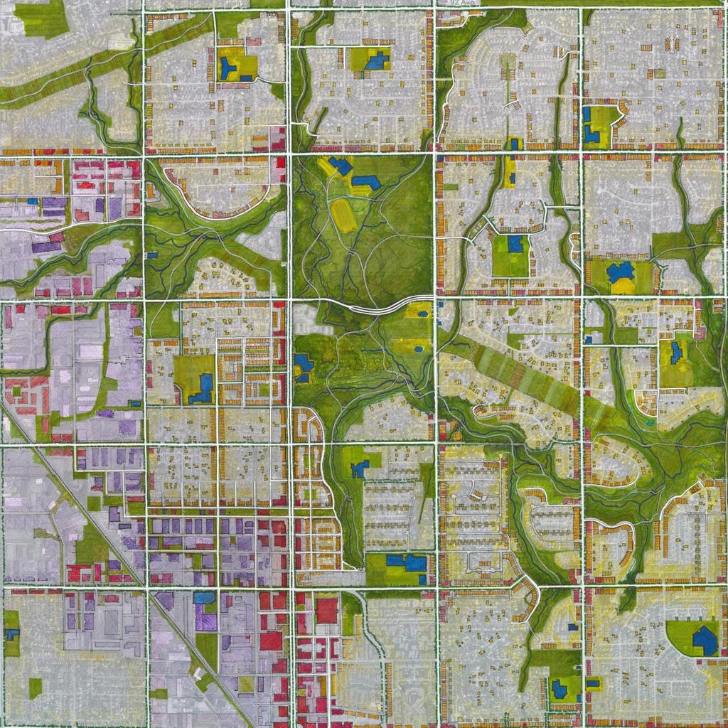50-year vision for a healthier City Connected green spaces Flexible density on transit routes Urban agriculture
