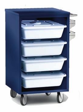 In case the disinfection area is serving multiple endoscopes rooms, the use of the endoscope transport trolley for an aseptic movement is an additional safety aid and grants short-term safe storage