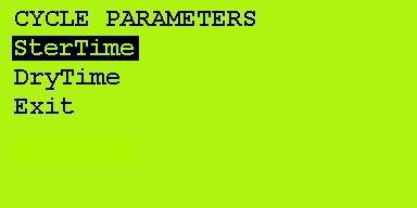 6.2. Parameters This directory enables the operator to watch and change the cycle s parameters.