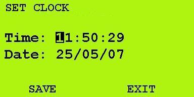 6.3. Setting the Clock This directory enables the operator to set the time and date.