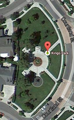 Kingo Park Remove turf from parkways (station #1 and #2). Convert to drip for existing trees and new shrubs. Install DG along parkway.