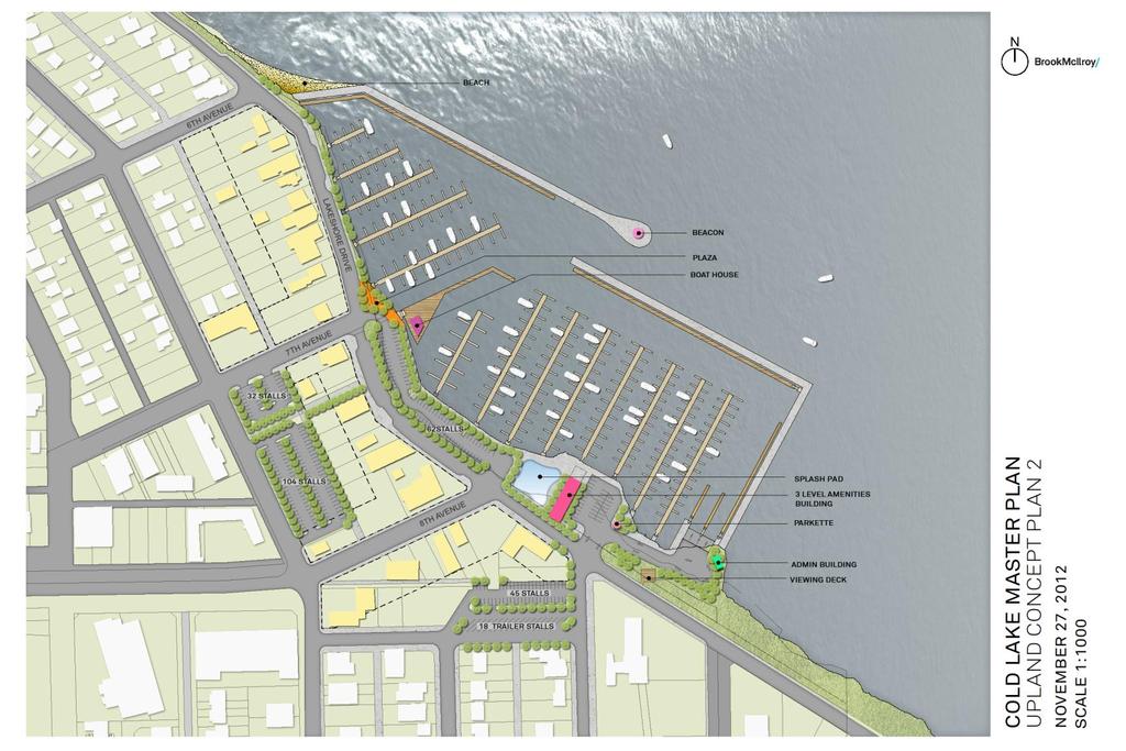 Concept 2 Waterfront Features New Breakwater Central Platform 596 Slips