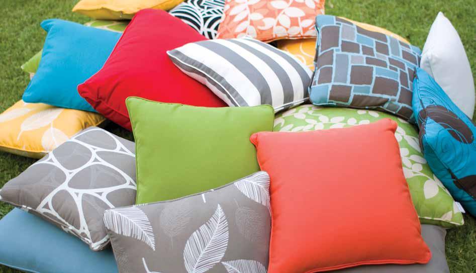 Cushions You won t need to stress about your cushions fading in the sun.