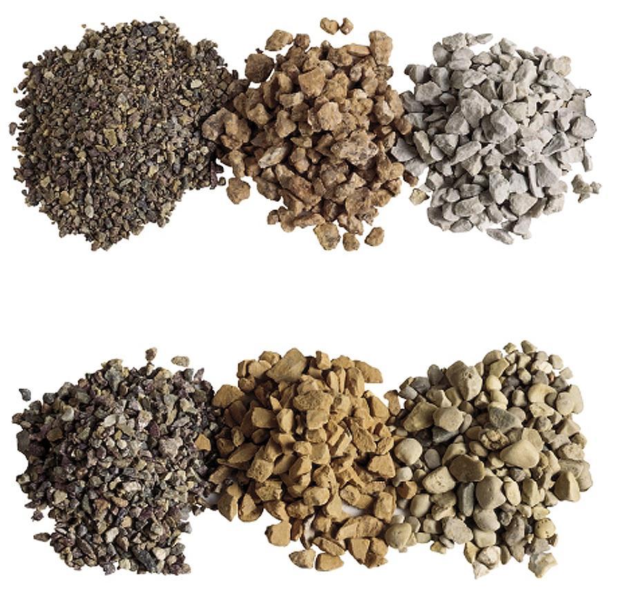 Flexible Pervious Gravel Pavers Gravel fill examples Use clean, sharp, hard, uniform size: 3/16 inch to 3/8 inch Crushed Granite 3/16 Decomposed Granite 3/8
