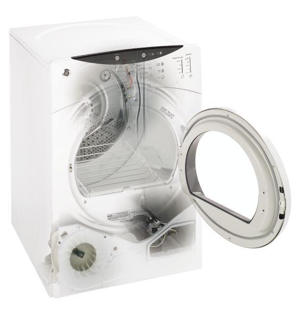 Adora series by GE frontload dryer Dual thermistors Combined with sensor bars, these help maintain consistent heat and ensure the right level of dryness is reached.