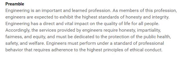 National Society of Professional Engineers Code of