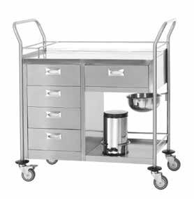 Wound dressing cart (With cupboard) With inclined washing