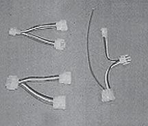 Insert 4-prong male connector into 4-prong female connector of 50/60 Y-harness, then insert wires into male connector, matching wire colors as described: one black to grey (or purple), other black to