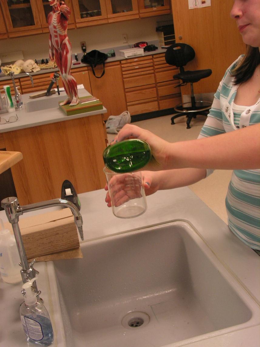 8. Wash glassware with dish soap when the