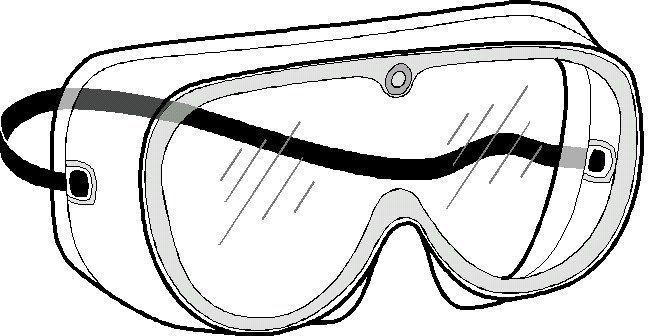 Goggles Work with significant risk of splash of